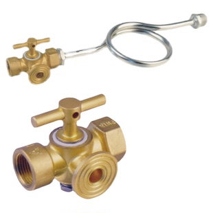 埃美柯852 851A黄铜三通拷克接表4分内丝旋塞阀DN15 M20X1.5