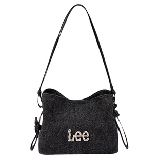 Lee官方中国结福袋包新中式国风斜挎包粉丝绒云吞包大容量水桶包