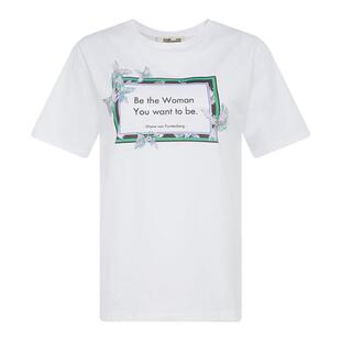 DVF 半袖DVF slogan印花短袖棉质上衣T恤BS4P002