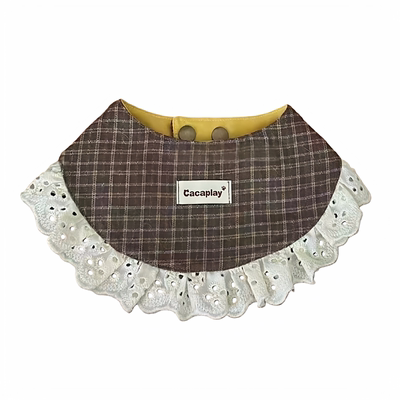 英伦可爱耳花口水巾围兜帽子