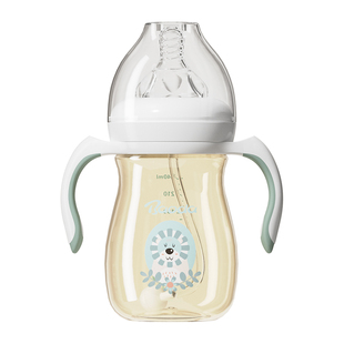 宝德宝宝PPSU宽口径奶瓶新生儿耐摔防胀气塑料奶瓶带吸管手柄