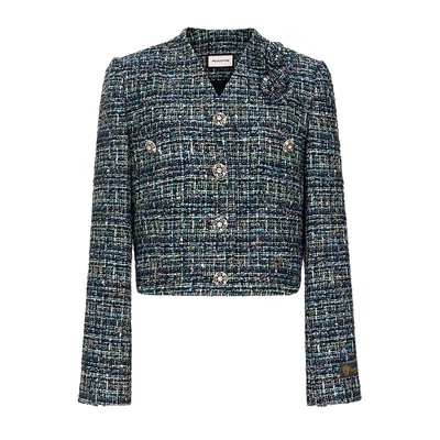 朗姿/MOJO AVENUE莫佐法式巴洛克进口花呢小香风短外套2024新