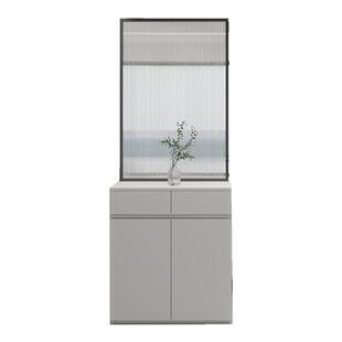 正对卫生间半墙艺术长虹玻璃屏风玄关柜隔断门厅柜入户遮挡鞋柜