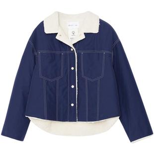 素然klee klee 女士原色羊羔毛环保棉两面穿短外套夹克