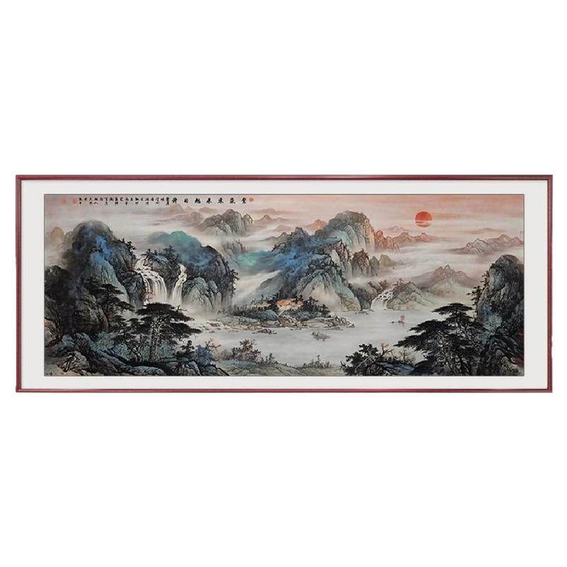 紫气东来客厅装饰画新中式山水画