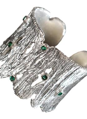 宽版纯银小众设计戒指