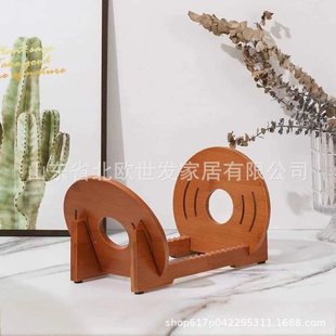 创意木质CD支架乙烯基唱片收纳展示架家用桌面专辑CD碟片收藏架