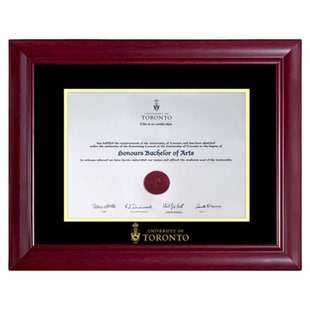 【多伦多大学】加拿大毕业证书装裱框白木实木烫金证书画框烫金