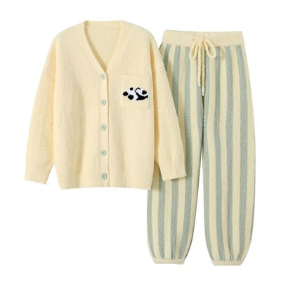 日系开衫睡衣女冬季网红风软绵绵