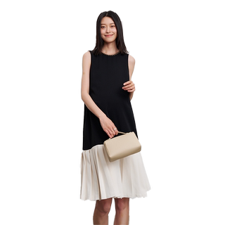 SELLYNEAR孕妇装夏季背心连衣裙新款时尚宽松黑白撞色小香风裙子
