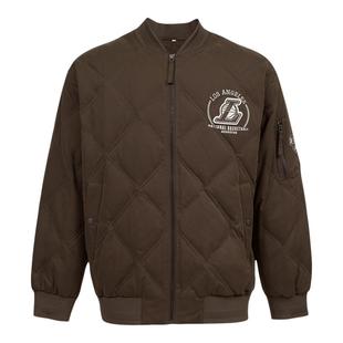 25秋冬新款NBA ATELIER湖人队复古半高领飞行夹克男款羽绒服外套