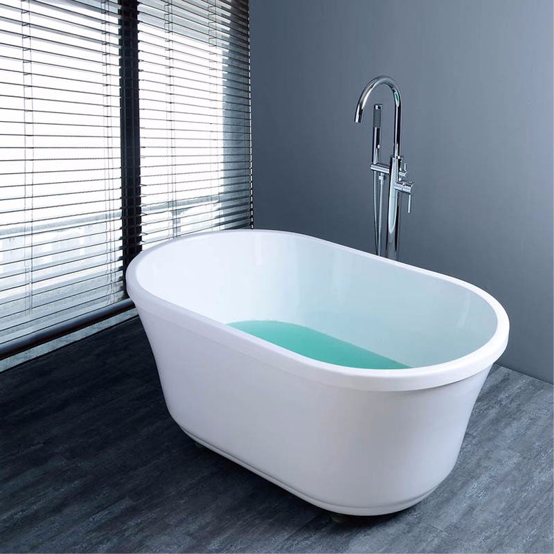 星级酒店预埋盒落地浴缸龙头站立式贵妃浴缸淋浴全铜冷热水龙头