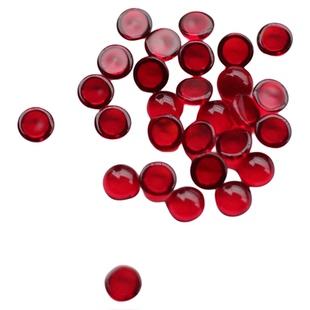 圆形戒面仿红宝石红玛瑙色琉璃水晶玻璃戒面贴片手工diy饰品配件