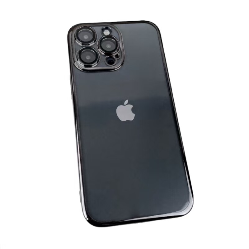 适用苹果16手机壳新款iphone17高级感14自带镜头膜15pro男士13promax透明16简约plus保护套女全包防尘电镀硬