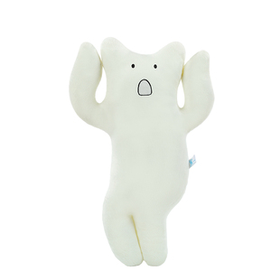 网红卡通拉长猫奶白抽象搞怪毛绒玩具抱枕靠垫可爱玩偶儿童礼物