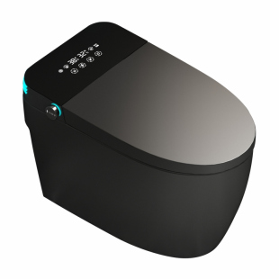 JOMOW 枪灰智能马桶家用全自动虹吸一体加热黑色坐便器内置泡沫盾