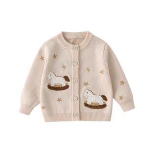 贝肽斯儿童毛衣秋冬男童女童宝宝毛线衣加厚针织衫婴儿开衫外套S