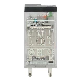 施耐德RXM2LB2BD 24VDC小型中间继电器8脚 5A带灯 DC24V 2开2闭