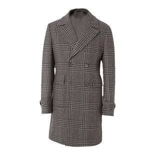 VICUTU威可多男士大衣舒暖亲肤时尚格纹商务通勤百搭中长款外套