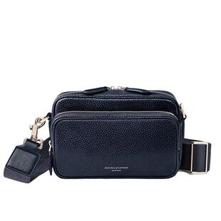 Aspinal鹅卵石纹记者包单肩斜挎男包轻奢商务小众真皮通勤包