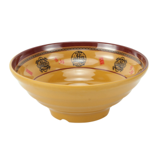 A5招财进宝密胺餐具盘子圆盘面碗面馆专用碗仿瓷碗汤碗商用实用