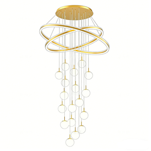 复式楼别墅挑空客厅大吊灯现代轻奢loft跃层楼梯灯挑高楼中楼大灯