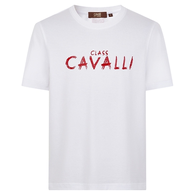 CavalliClass字母圆领T恤男