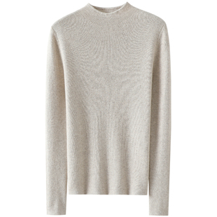 骨子里的优雅！半高领100%纯山羊绒衫女羊绒毛衣针织打底衫秋冬