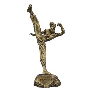 树脂BruceLee李小龙手办摆件人偶模型铜色经典李小龙雕像装饰礼品