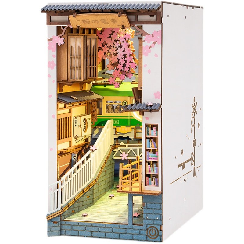 若来魔法暗巷diy小屋立体创意发光书立手工模型书挡拼装礼物