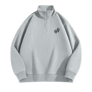 GV真维斯立领套头卫衣男重磅春秋季美式运动半拉链上衣男款外套B