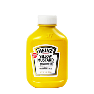 美国亨氏黄芥末调味酱255g黄芥末酱yellow mustard芥末热狗汉堡酱