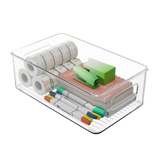 桌面收纳盒亚克力透明筐宿舍文具零食杂物整理箱化妆品面膜置物架