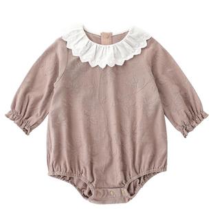 宝宝衣服女宝连体衣秋冬季红色喜庆拜年服四季莫代尔棉婴儿包屁衣