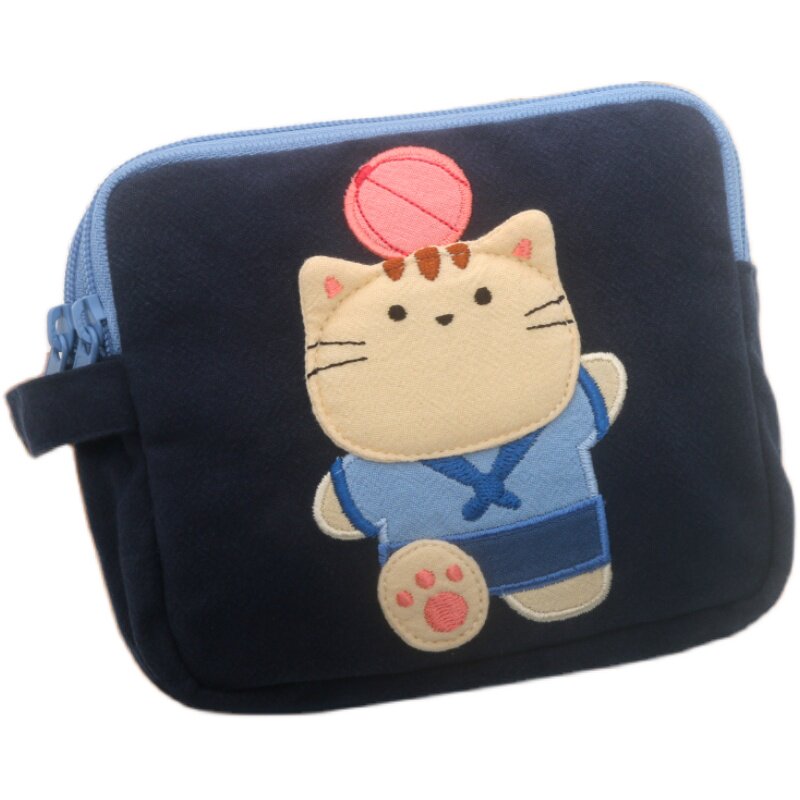 Kine猫三层拉链零钱卡包收纳包女