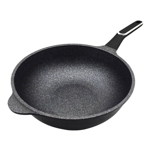 韩国进口叉夫新品伊利石不粘锅炒锅煎锅平底锅加深IH两用锅送锅盖