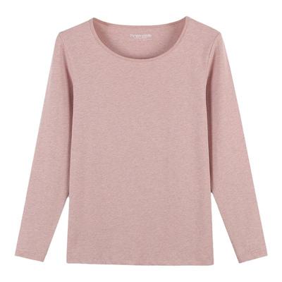 三针纯棉圆领秋衣女春秋薄款打底