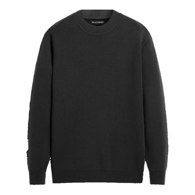 太平鸟男装毛衣冬季绵羊毛修身打底衫圆领纯色时尚保暖针织衫