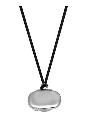 G/S金属小盒子吊坠黑绳毛衣链