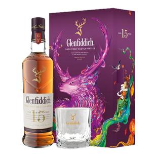 【礼盒版】格兰菲迪15年单一麦芽苏格兰威士忌进口洋酒新年礼盒