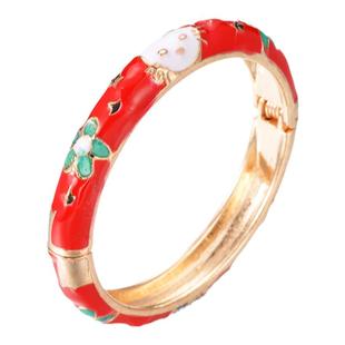 北京景泰蓝手镯民族风小猫开口镯子饰品首饰小孩珐琅创意旅游礼物