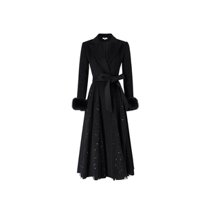 MD千亿【高调时尚】2025冬季羊毛优雅百搭A摆修身外套连衣裙