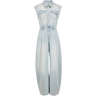 ONLY2025冬季新款莱赛尔复古水洗宽松显瘦阔腿长裤连体裤牛仔裤女