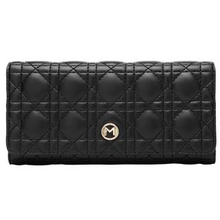 稻草人翻盖手拿包女士2025新款菱格长款钱包质感实用百搭零钱包包