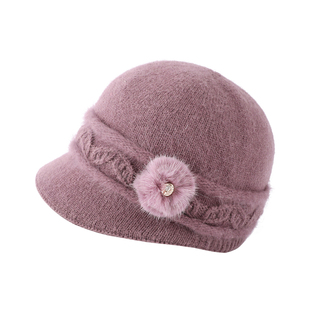 中老年人帽子女士冬季加绒老人针织帽妈妈奶奶冬帽老太太保暖盆帽