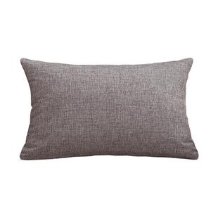 长方形亚麻抱枕纯色可爱简约风靠垫方形靠枕沙发办公室靠背可拆洗