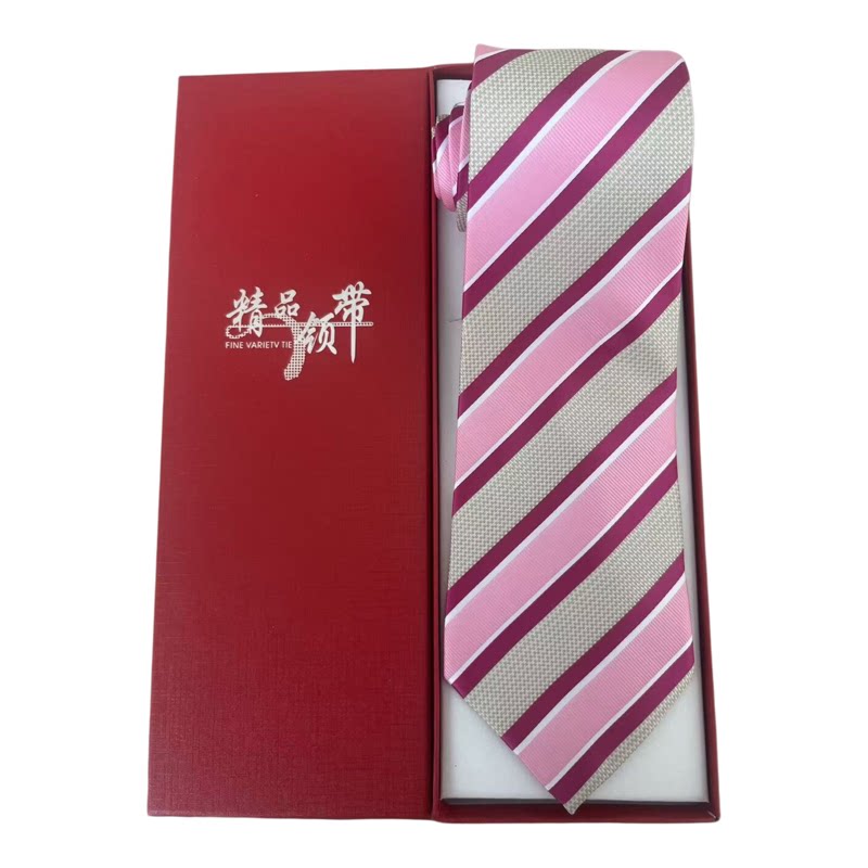 男士真丝商务送礼手打领带宽10cm