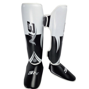 BN拳击护腿儿童护具搏击连体护脚背跆拳道3N散打加厚成人护腿板