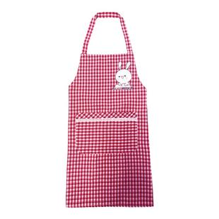 棉布围裙夏季薄款透气厨房家用做饭防污卡通韩版女家务挂脖围腰