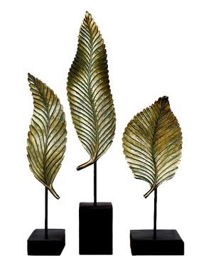 美式复古树叶装饰摆件 家居饰品客厅电视柜橱窗办公软装摆设礼品